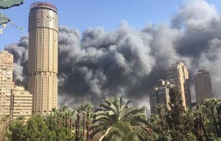 A massive fire broke out at El Gezirah club Gymnastics hall